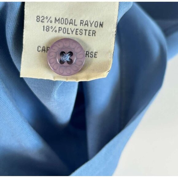 Solitude Men’s Embroidered Button Down Short Sleeve Camp Shirt Blue Size M - Picture 7 of 10